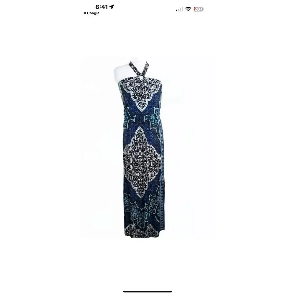 White House Black Market Women's Halter Maxi Dress Paisley Multicolor Size S - Picture 3 of 10